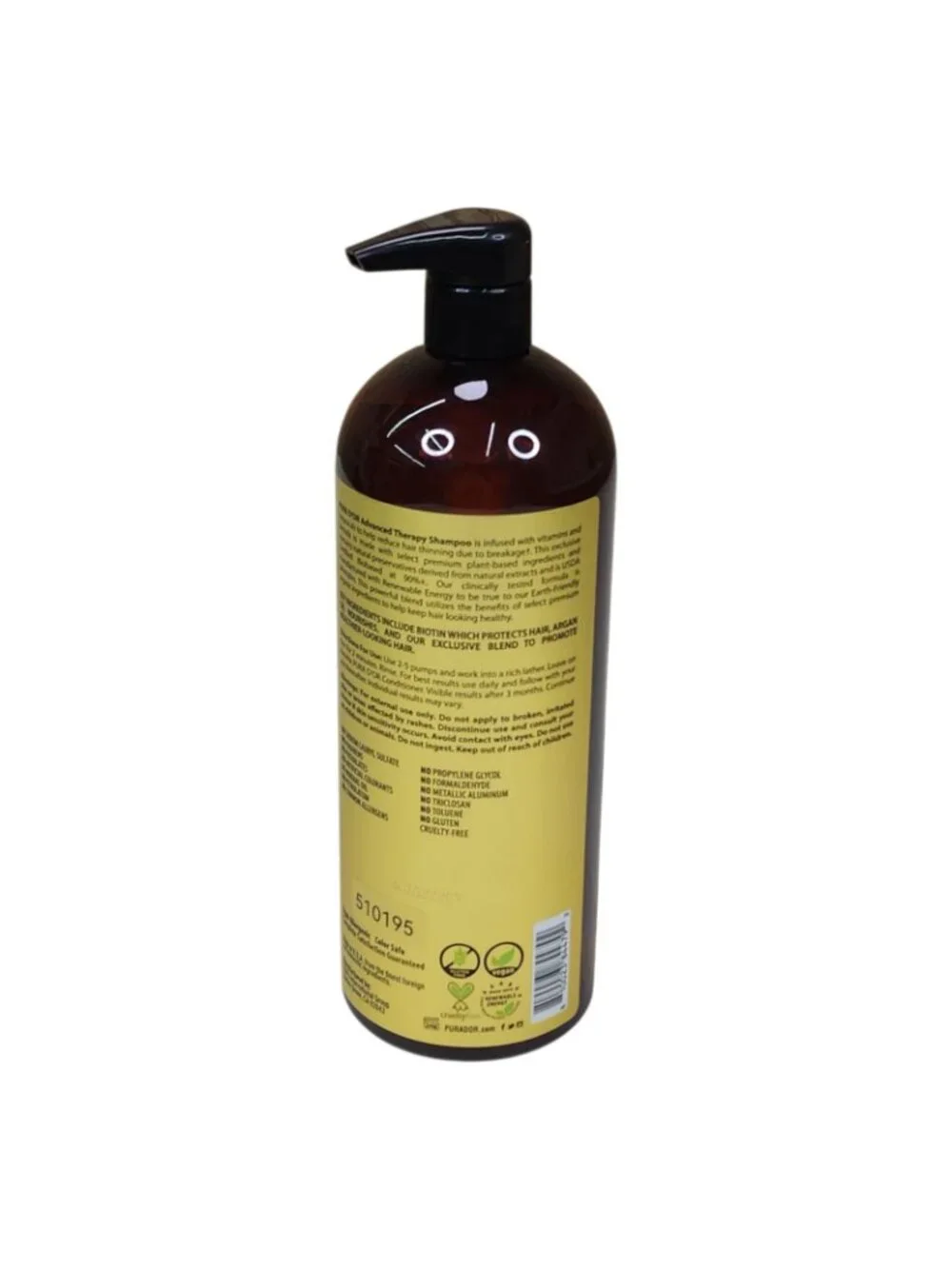 Pura Dor Advanced Shampoo Jumbo 33.8 oz Reduces Hair Thinning Volumizes